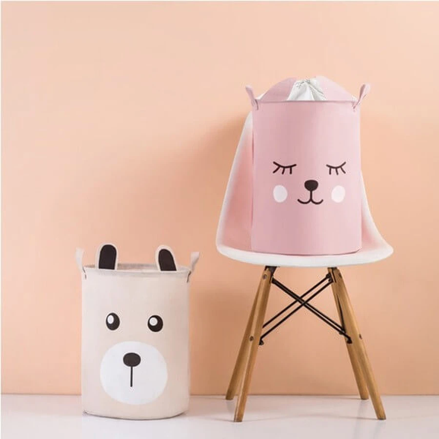 Sipo, cubo de basura de juguete oso rosa, 1 ud.