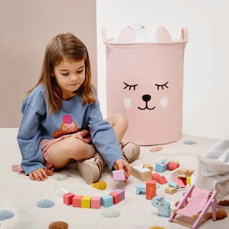 Sipo, cubo de basura de juguete oso rosa, 1 ud.