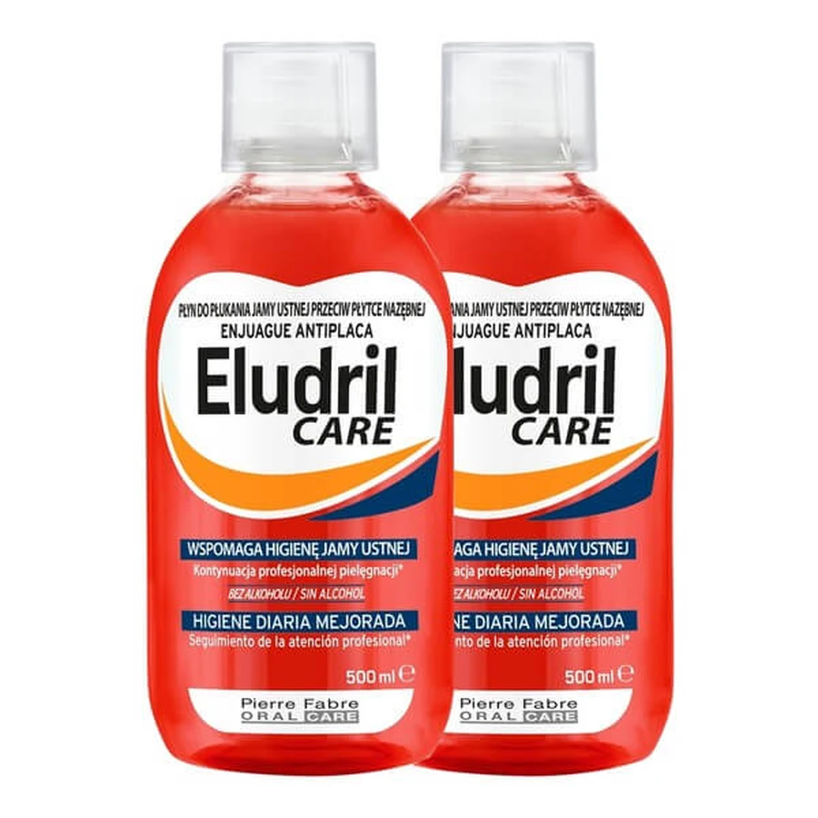 Set of 2 x 500 ml, Eludril Care, liquid for daily oral hygiene