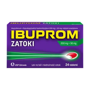 Ibuprom Zatoki, 200 mg + 30 mg, comprimés pelliculés, 24 pièces.