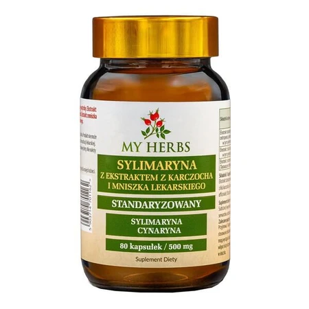 My Herbs Silimarina con extracto de alcachofa y diente de león, cápsulas, 80 uds.
