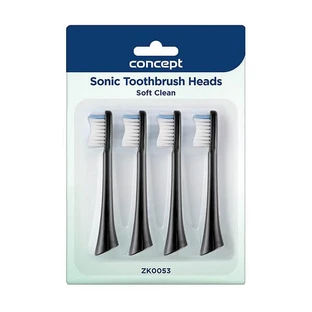 Concept Soft Clean, puntas para cepillos dentales sónicos de la serie ZK500x, negro, 4 uds.