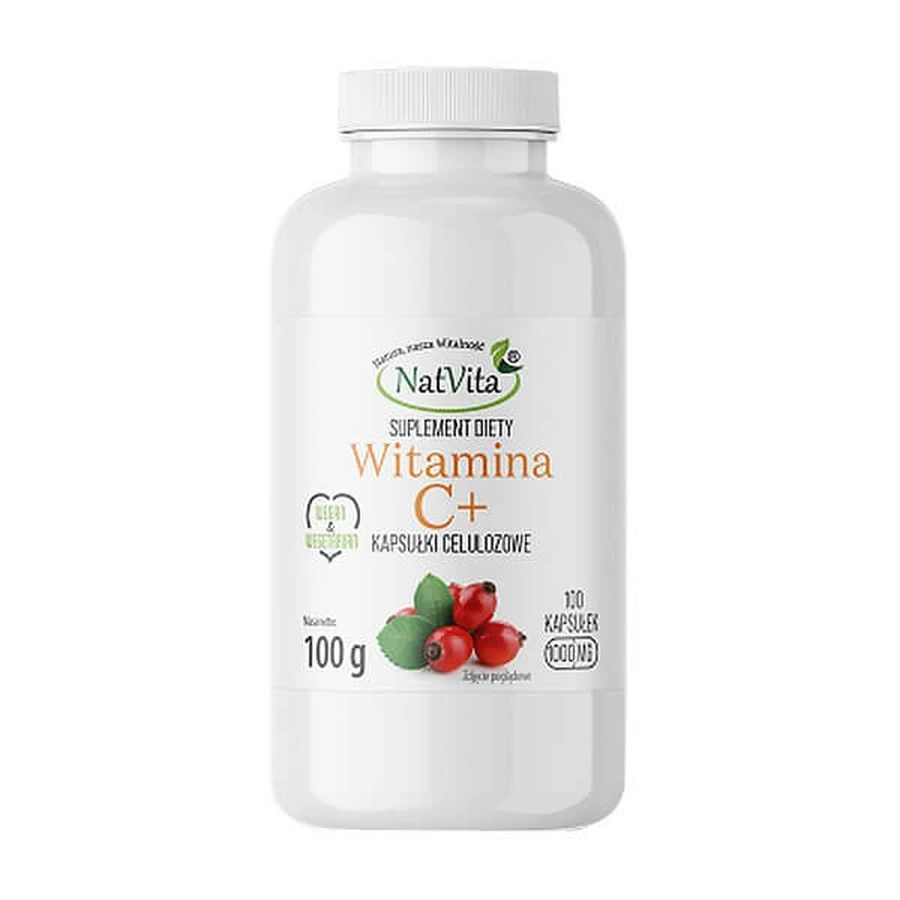 NatVita, Vitamin C+ 1000 mg, Kapseln, 100 Stück.