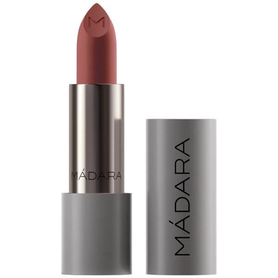 Madara Velvet Matte Cream Lipstick, barra de labios mate con acabado satinado, Warm Nude, 3,8 g