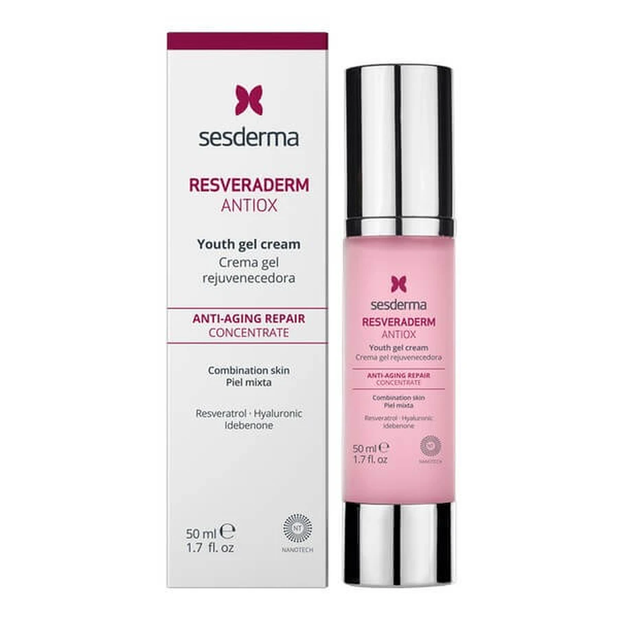 Sesderma Resveraderm Antiox, Creme-Gel, Verjüngungskonzentrat, 50 ml