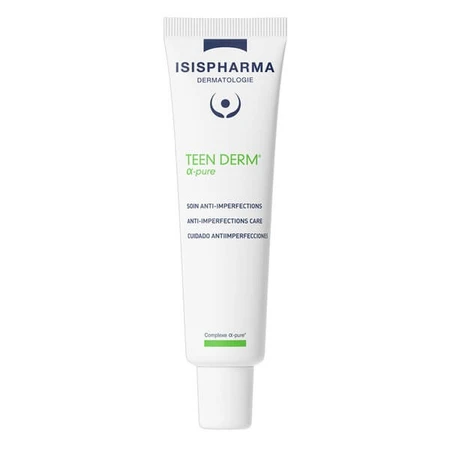 Isispharma Teen Derm Alpha Pure, Creme zur Bekämpfung entzündlicher Läsionen der zu Akne neigenden Haut, 30 ml