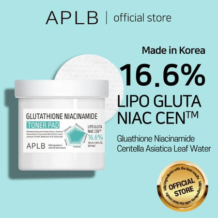 APLB Glutathione Niacinamide Toner Pad, facial toning pads with glutathione and niacinamide, 60 pcs.