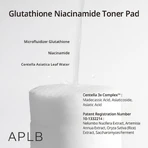 APLB Glutathione Niacinamide Toner Pad, facial toning pads with glutathione and niacinamide, 60 pcs.
