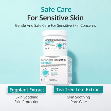 APLB Glutathione Niacinamide Toner Pad, facial toning pads with glutathione and niacinamide, 60 pcs.