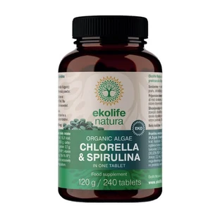 Ekolife Natura Organic Chlorella &amp ; Spirulina, comprimés, 240 pcs.
