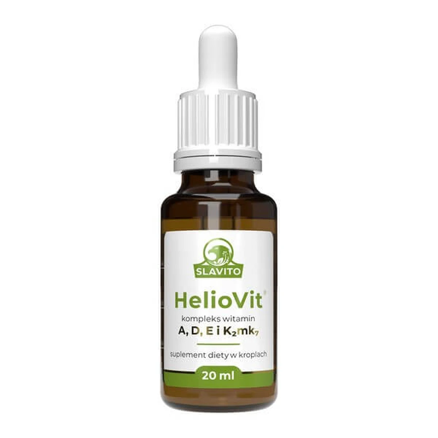 Slavito HelioVit, complex de vitamine A, D, E și K2mk7, picături, 20 ml