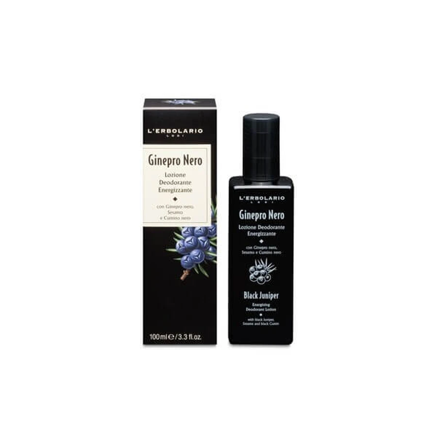 L'Erbolario Ginepro Nero, desodorante energizante con atomizador, 100 ml