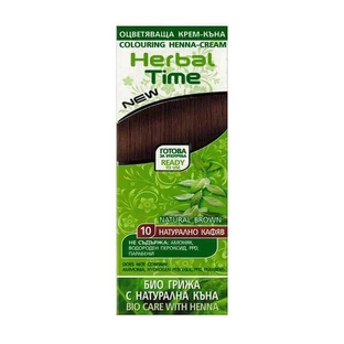 Herbal Time, henna voor natuurlijk haar, nr. 10 natuurlijk bruin, 75 ml