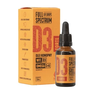 Full Spectrum, Vitamin D3 FORTE, Hanföl, Tropfen, 30 ml