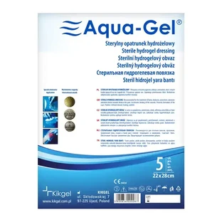 Aqua-Gel, pansement hydrogel, 22 cm x 28 cm, 5 pcs.