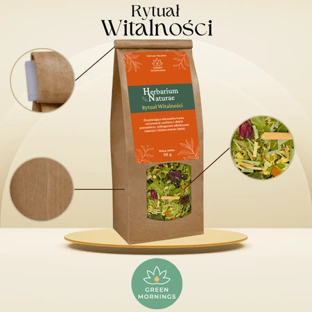 Green Mornings, Herbarium Naturae, Ritueel van Vitaliteit, kruidenthee, 50 g.