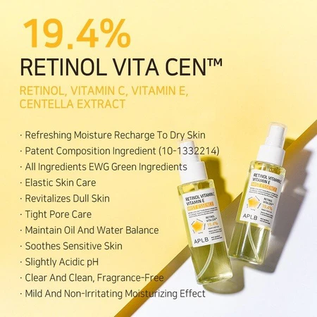 APLB Retinol Vitamin C Vitamin E Mist Essence, esencia de bruma con retinol y vitaminas C y E, 105 ml