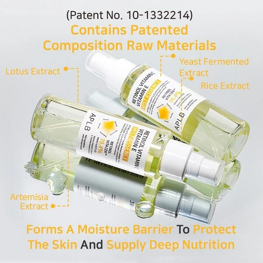 APLB Retinol Vitamin C Vitamin E Mist Essence, esencia de bruma con retinol y vitaminas C y E, 105 ml
