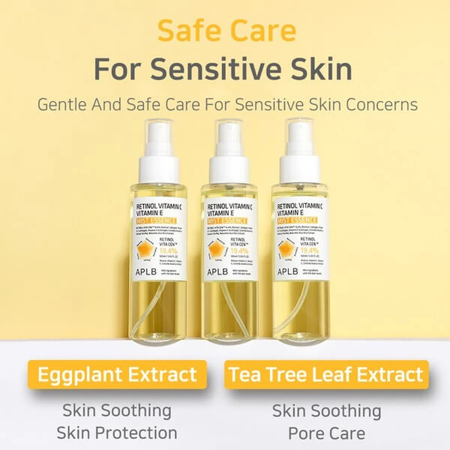 APLB Retinol Vitamin C Vitamin E Mist Essence, esencia de bruma con retinol y vitaminas C y E, 105 ml