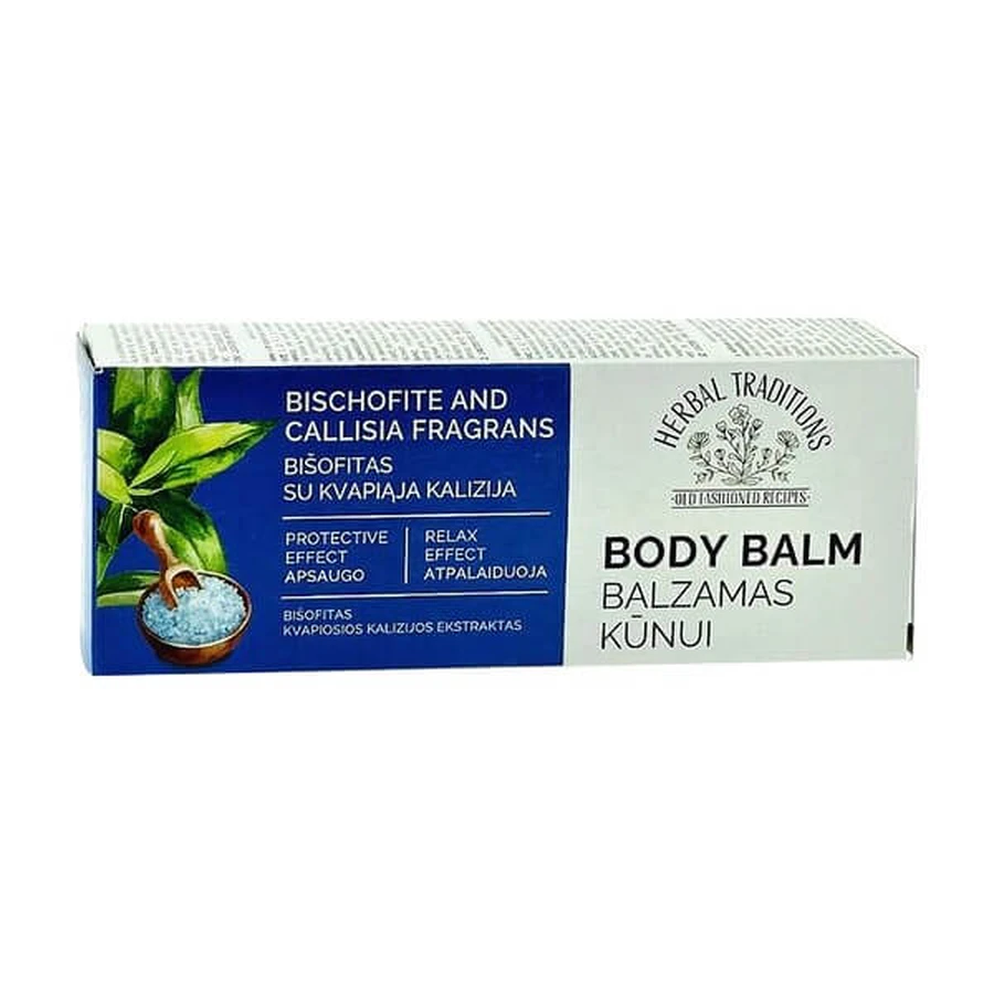 Bálsamo corporal Herbal Tradition, Bálsamo corporal Bishofit con bigote dorado, 75 ml
