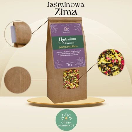 Green Mornings, Herbarium Naturae, Jasmine Winter, Schwarztee-Komposition, 50 g.