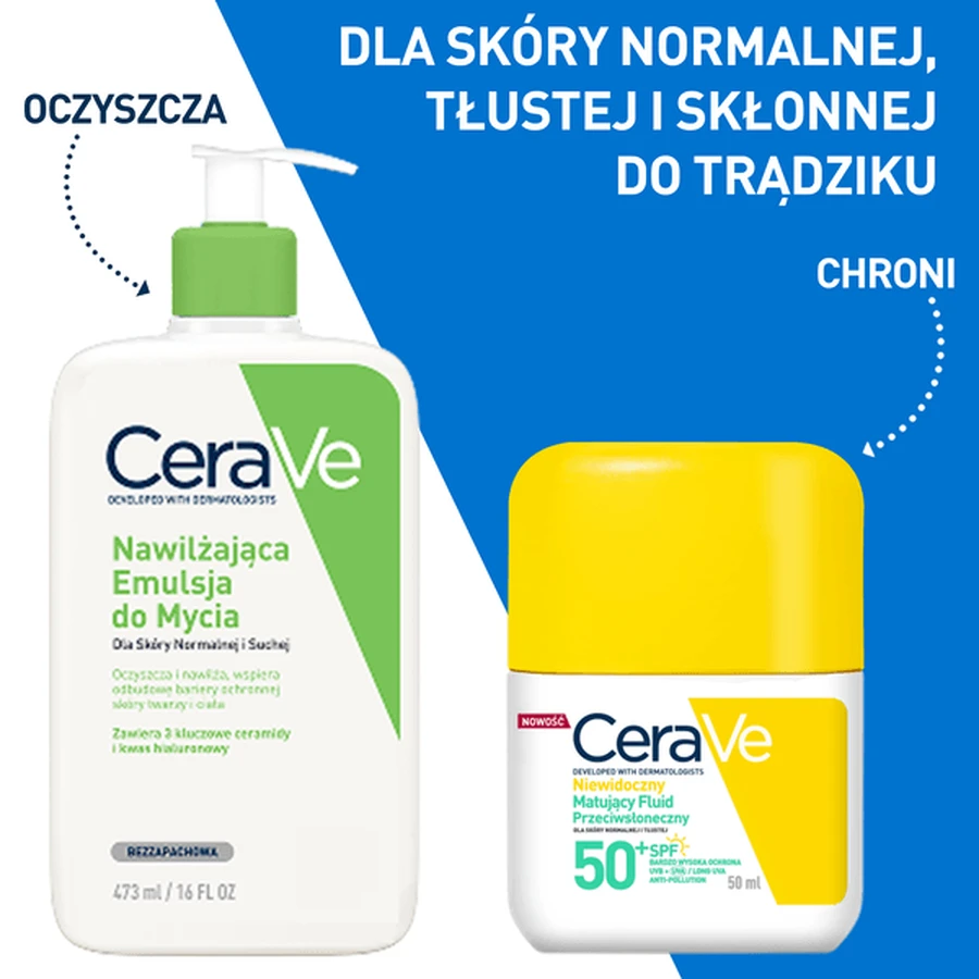 CeraVe, onzichtbare matterende fluid SPF50+, 50 ml