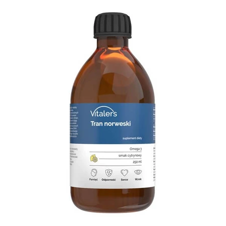 Vitalers Norwegian Tran, liquid, lemon flavor, 250 ml