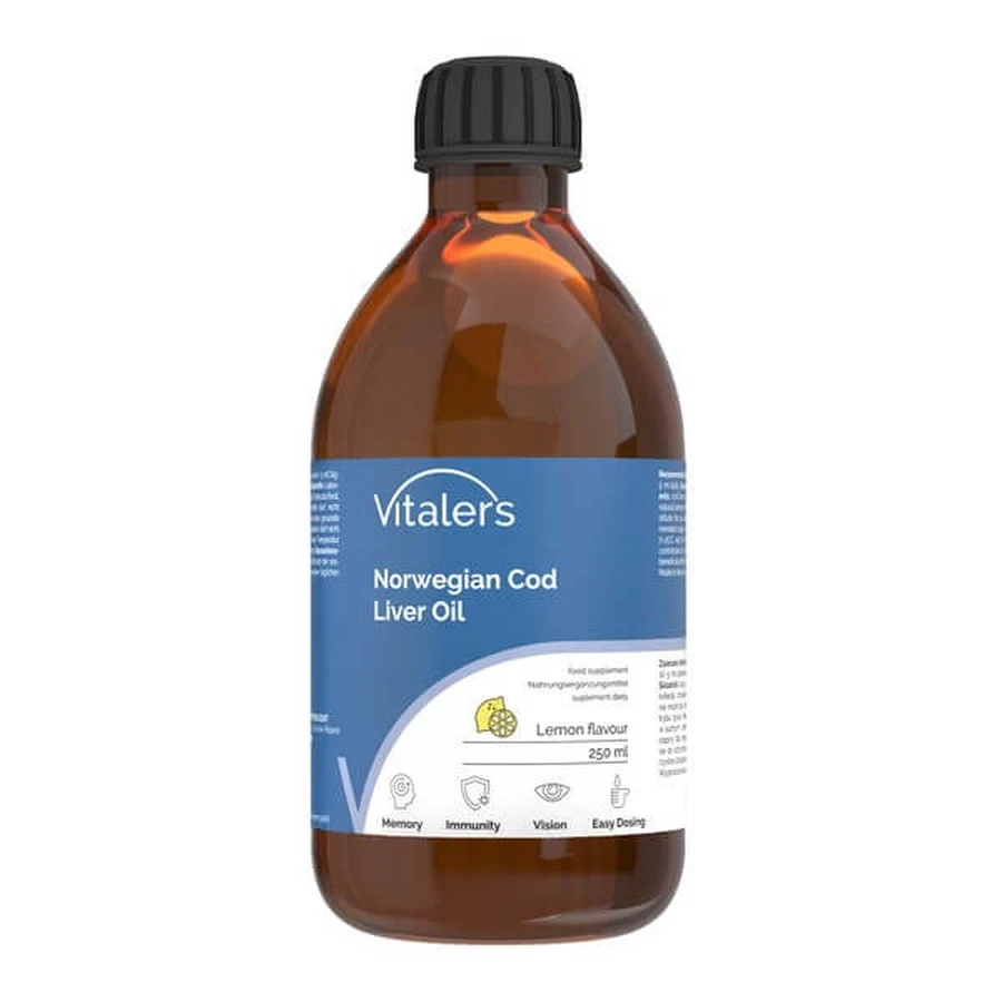 Vitalers Norwegian Tran, liquid, lemon flavor, 250 ml