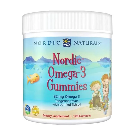 Nordic Omega-3 Gummies, 82 mg Tangerine Treats, gominolas, 120 uds.