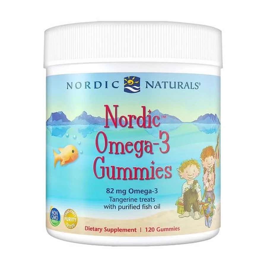 Nordic Omega-3 Gummies, 82 mg Tangerine Treats, gominolas, 120 uds.