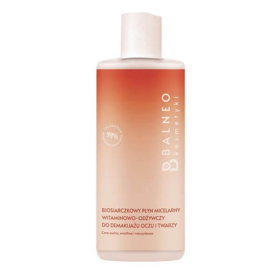Balneocosmetics, biosulfide vitamin-nourishing micellar fluid for face and eye makeup removal, 300 ml
