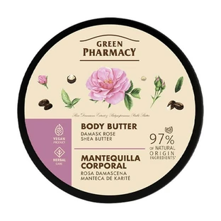 Farmacia verde, manteca corporal, rosa damascena y manteca de karité, 200 ml