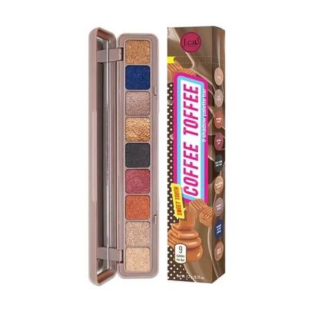J.Cat Beauty Sweet Tooth 9 Shadow Palette Bar, Lidschatten-Palette, 102 Coffee Toffee, 7,2 g