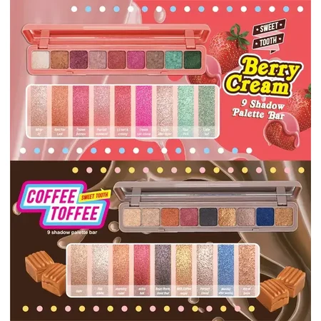 J.Cat Beauty Sweet Tooth 9 Shadow Palette Bar, Lidschatten-Palette, 102 Coffee Toffee, 7,2 g