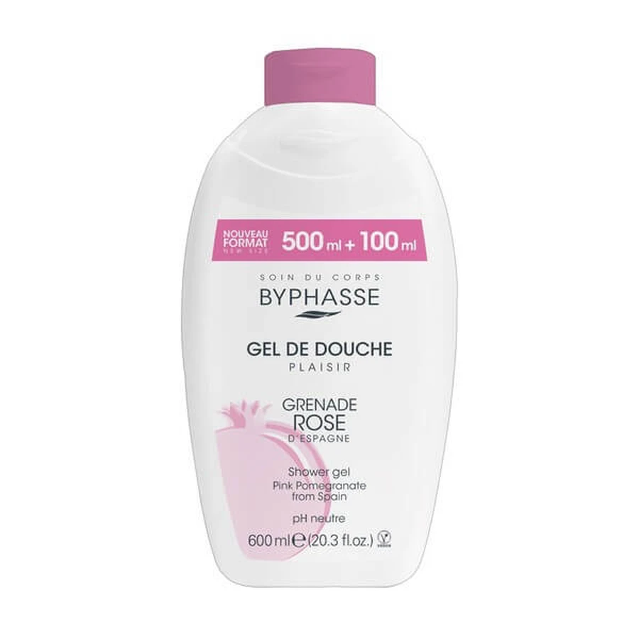 Byphasse Plaisir, douchegel met roze granaatappelextract, 600 ml