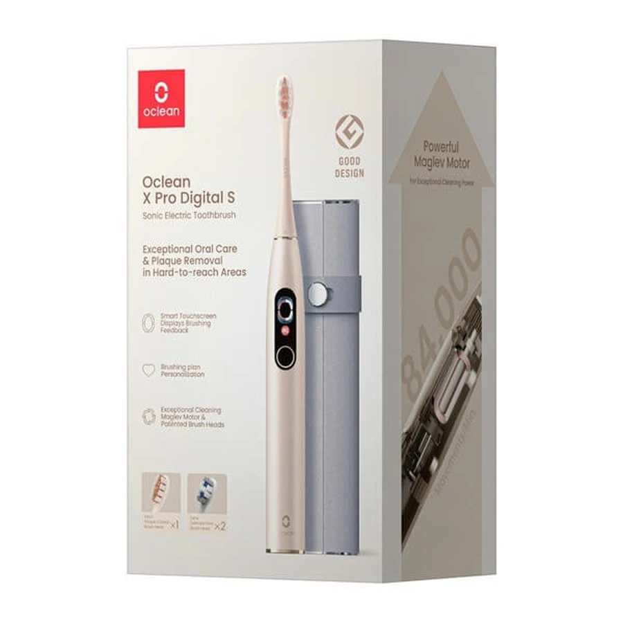 Oclean X Pro Digital, set (brosse à dents + étui +3 embouts supplémentaires), couleur or, 1 pièce.