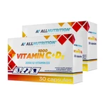 Lot de 2 x Allnutrition Vitamine C 1000 + D3, gélules, 30 pcs.