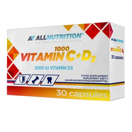 Lot de 2 x Allnutrition Vitamine C 1000 + D3, gélules, 30 pcs.