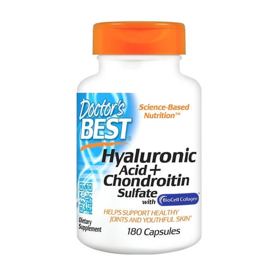 Doctor's Best Ácido Hialurónico + Sulfato de Condroitina con Colágeno BioCell, cápsulas, 180 unid.