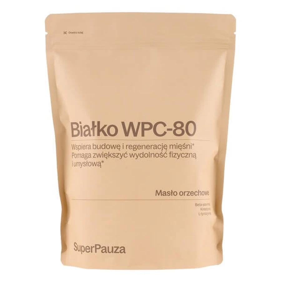 SuperPause Protein WPC-80 Super Performance, poudre, beurre de cacahuète, 750 g