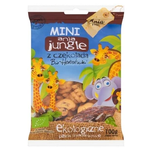 Ania, Mini Dschungel, Weizenkekse mit Schokolade BIO, 100 g