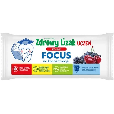 Healthy Lollipop Student Focus, zuckerfrei, Geschmacksrichtung Kirsche-Beere, Display, 40 Stück.