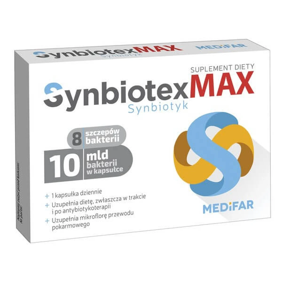 MediFar SynbiotexMax, Hartkapseln, 10 Stück.