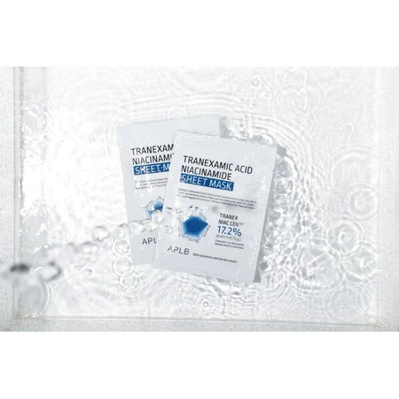 APLB Tranexaminezuur Niacinamide Sheet Mask, verhelderend bladmasker met tranexaminezuur en niacinamide, 25 ml