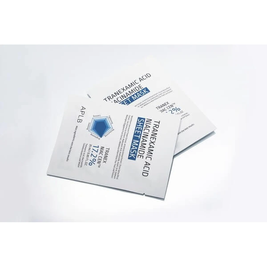 APLB Tranexaminezuur Niacinamide Sheet Mask, verhelderend bladmasker met tranexaminezuur en niacinamide, 25 ml