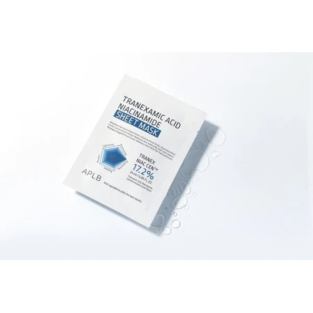 APLB Tranexaminezuur Niacinamide Sheet Mask, verhelderend bladmasker met tranexaminezuur en niacinamide, 25 ml