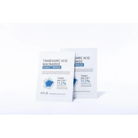 APLB Tranexaminezuur Niacinamide Sheet Mask, verhelderend bladmasker met tranexaminezuur en niacinamide, 25 ml