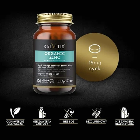 Salvitis Organic Zinc (Organic Zinc), film-coated tablets, 120 pcs.