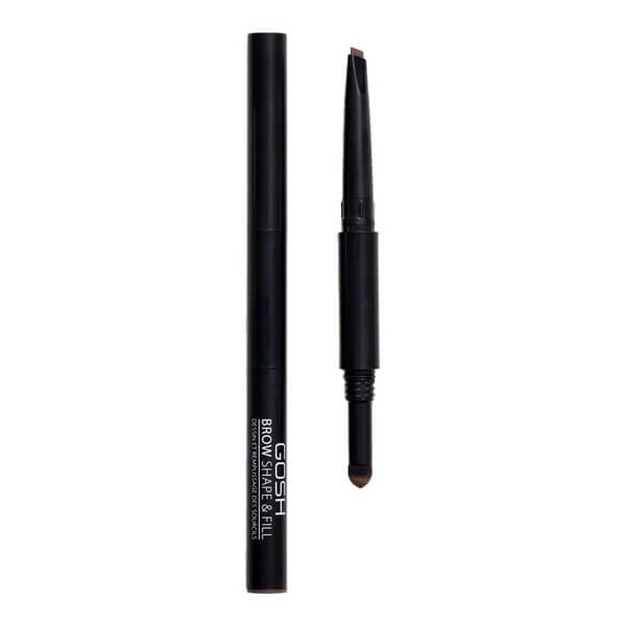 Gosh, Shape &amp; Fill, wenkbrauwvuller 2-in-1, 001 Bruin, 0,5 g
