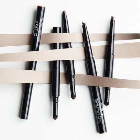 Gosh, Shape &amp; Fill, wenkbrauwvuller 2-in-1, 001 Bruin, 0,5 g